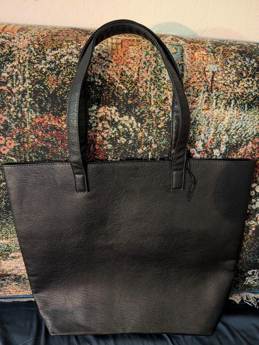 MCM Black and Cognac Two-Tone Leather Tote GWP